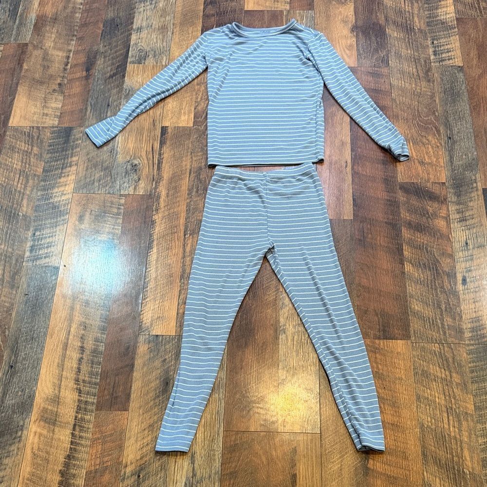 Avauma Kids Blue Striped Long Sleeve Pajama Set 7T (BK5)